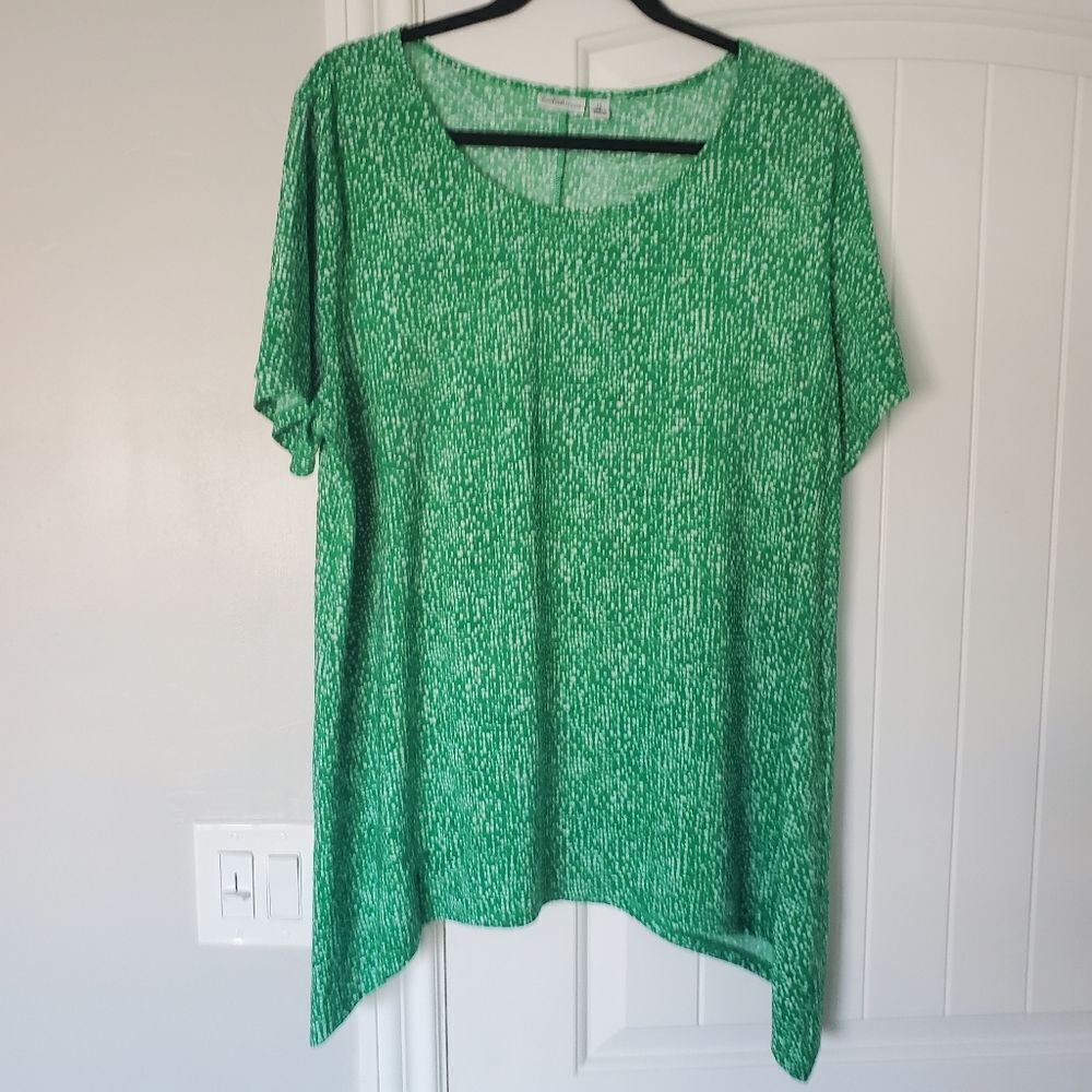 Croft and Barrow Green Blouse Size 1X